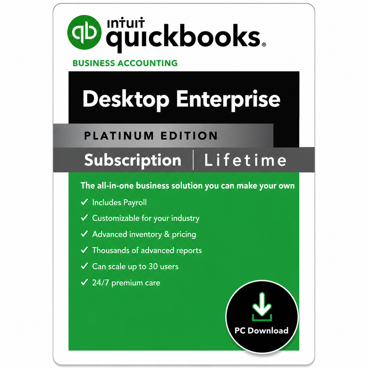QuickBooks Enterprise 2024 For windows – lifetime license – not a Subscription