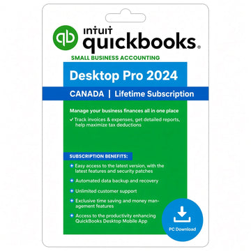 QuickBooks Desktop Pro 2024 for Windows PC | Canadian Version | NO DVD | Lifetime License |